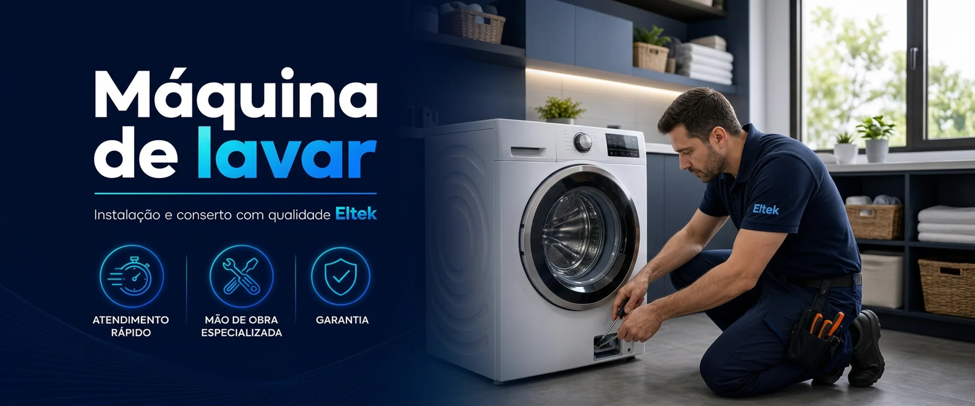 Máquina de lavar — instalação e conserto com qualidade Eltek